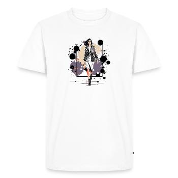 Night Leather Icon - Men's Premium Organic T-Shirt - white - Front - Nico (187cm)