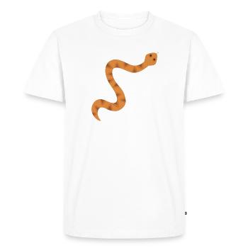 Orange Zigzag Snake Illustration - Men's Premium Organic T-Shirt - white - Front - Nico (187cm)