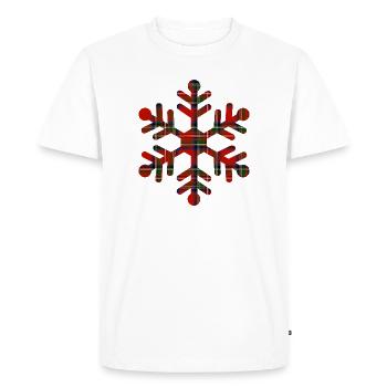 Flocon tartan rouge - T-shirt Premium bio Homme - blanc - Devant - Nico (187cm)