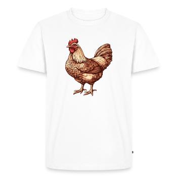Vibrant Chicken Illustration - Men's Premium Organic T-Shirt - white - Front - Nico (187cm)