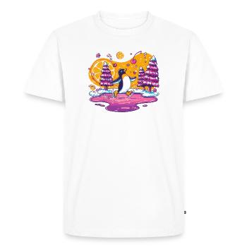 Explosion des couleurs du patineur des manchots d’hiver - T-shirt Premium bio Homme - blanc - Devant - Nico (187cm)