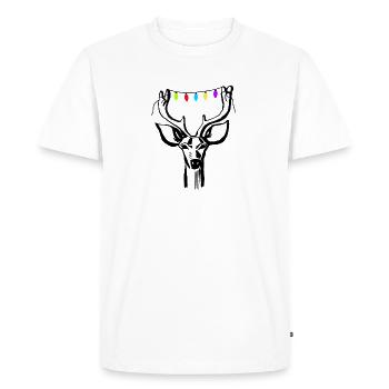 Deer with fairy lights - Men's Premium Organic T-Shirt - white - Front - Nico (187cm)