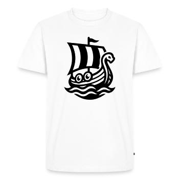 Bateau Dragon Viking - T-shirt Premium bio Homme - blanc - Devant - Nico (187cm)