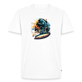 Astronauts in orbit planet view - Men's Premium Organic T-Shirt - white - Front - Nico (187cm)