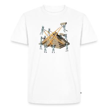 Les extraterrestres construisent une pyramide laser - T-shirt Premium bio Homme - blanc - Devant - Nico (187cm)