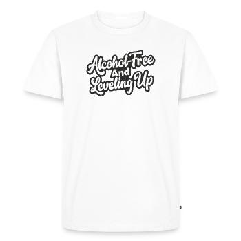 Sans alcool et montée en niveau - T-shirt Premium bio Homme - blanc - Devant - Nico (187cm)