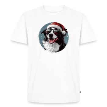 Noël pour chien avec des lunettes de soleil - T-shirt Premium bio Homme - blanc - Devant - Nico (187cm)