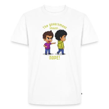 Le gouvernement devrait... Non ! - T-shirt Premium bio Homme - blanc - Devant - Nico (187cm)
