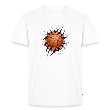 Slam Dunk Wall Break Basketball Impact Sport - T-shirt Premium bio Homme - blanc - Devant - Nico (187cm)