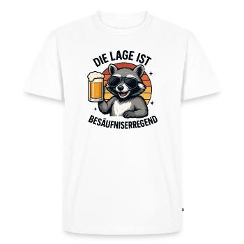 Bière raton laveur Lunettes de soleil Hero Lunettes laveurs Bière laveur - T-shirt Premium bio Homme - blanc - Devant - Nico (187cm)