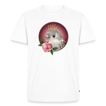 Delicate bird with rose and fine corolla - Men's Premium Organic T-Shirt - white - Front - Nico (187cm)