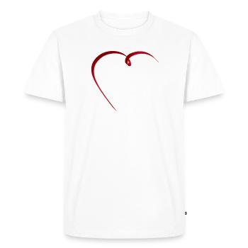 Delicate red ribbon in an elegant heart shape - Men's Premium Organic T-Shirt - white - Front - Nico (187cm)