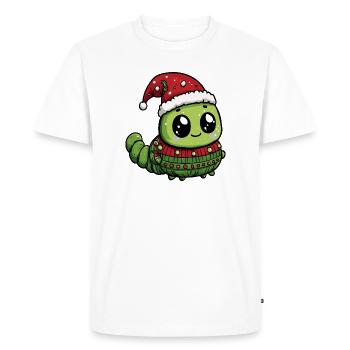 Worm Christmas Xmas - Men's Premium Organic T-Shirt - white - Front - Nico (187cm)