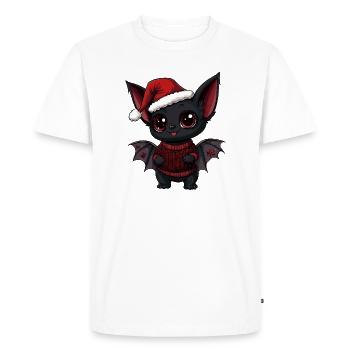 Noël de Noël de Chauves-souris - T-shirt Premium bio Homme - blanc - Devant - Nico (187cm)