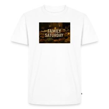 Family Saturday Dinner - Men's Premium Organic T-Shirt - white - Front - Nico (187cm)