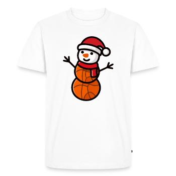 Basketball Snowman Sports de Noël - T-shirt Premium bio Homme - blanc - Devant - Nico (187cm)