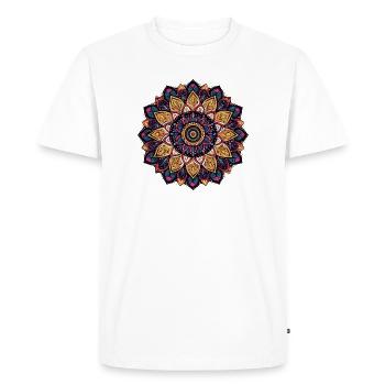 Fleur de Mandala Vivante - T-shirt Premium bio Homme - blanc - Devant - Nico (187cm)