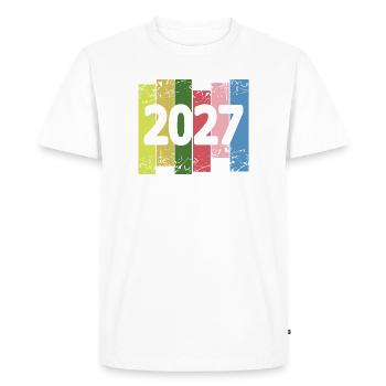 2027 - T-shirt Premium bio Homme - blanc - Devant - Nico (187cm)
