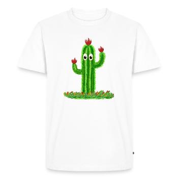 Cactus with eyes - Men's Premium Organic T-Shirt - white - Front - Nico (187cm)