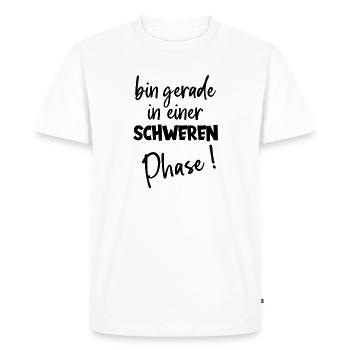 Je suis juste dans une période difficile avec le poids de l’humour - T-shirt Premium bio Homme - blanc - Devant - Nico (187cm)