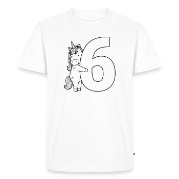 Licorne avec illustration de dessin animé numéro 6 - T-shirt Premium bio Homme - blanc - Devant - Nico (187cm)