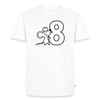 Souris avec illustration de dessin animé numéro huit - T-shirt Premium bio Homme - blanc - Devant - Nico (187cm)