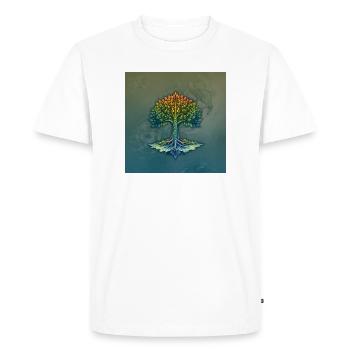 Braided Rainbow Tree - Men's Premium Organic T-Shirt - white - Front - Nico (187cm)