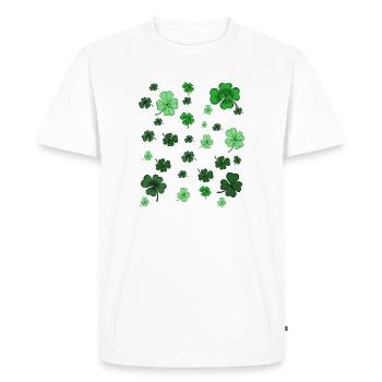 Motif de scintillements de trèfle - T-shirt Premium bio Homme - blanc - Devant - Nico (187cm)