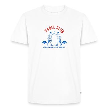 Padel Club Logo - T-shirt Premium bio Homme - blanc - Devant - Nico (187cm)