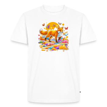 Colour explosion fox in a sea of colours - Men's Premium Organic T-Shirt - white - Front - Nico (187cm)
