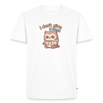 Sweat à capuche paresseuse chouette - T-shirt Premium bio Homme - blanc - Devant - Nico (187cm)