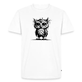 Hiboux Fatigués Gardiens de la Forêt - T-shirt Premium bio Homme - blanc - Devant - Nico (187cm)