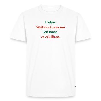 Dear Santa Claus, I can explain it - Men's Premium Organic T-Shirt - white - Front - Nico (187cm)