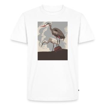 Herone Coast in retro style - Men's Premium Organic T-Shirt - white - Front - Nico (187cm)