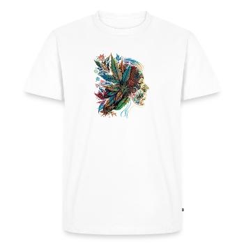 Psychedelic Blatten Silhouette - Men's Premium Organic T-Shirt - white - Front - Nico (187cm)