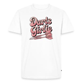 Motif Darts Girl Pink pour les joueurs de fléchettes - T-shirt Premium bio Homme - blanc - Devant - Nico (187cm)