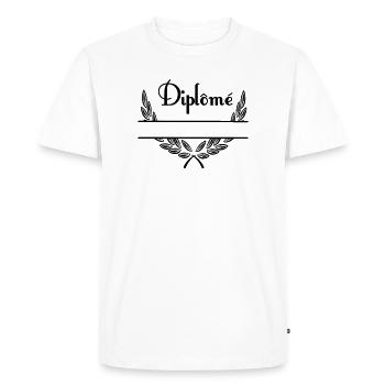 Diplôme en couronne de laurier avec espace de noms - T-shirt Premium bio Homme - blanc - Devant - Nico (187cm)