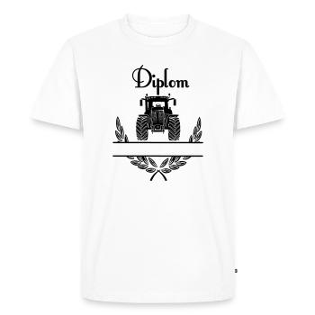 Diplom Tractor – Espace de noms - T-shirt Premium bio Homme - blanc - Devant - Nico (187cm)