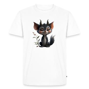 Forest Goblin Cat, with Horns - Men's Premium Organic T-Shirt - white - Front - Nico (187cm)