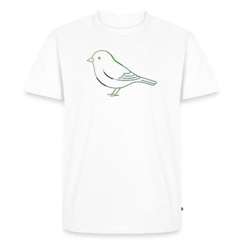 Oiseau linéaire vert minimaliste - T-shirt Premium bio Homme - blanc - Devant - Nico (187cm)
