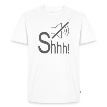 Chuchote silencieux Chut - T-shirt Premium bio Homme - blanc - Devant - Nico (187cm)