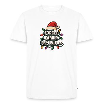 Amusement familial forcé Noël F forcé - T-shirt Premium bio Homme - blanc - Devant - Nico (187cm)