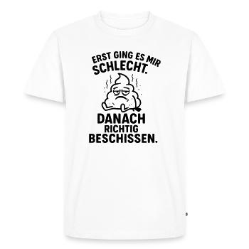 gueule de bois, mauvaise humeur, mal de tête - T-shirt Premium bio Homme - blanc - Devant - Nico (187cm)