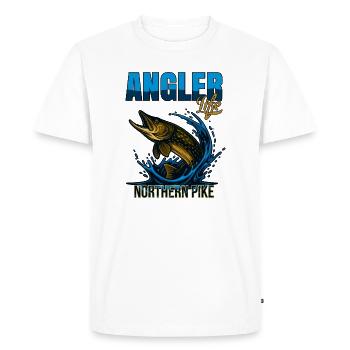 Angler Life | Northern Pike Fish - Men's Premium Organic T-Shirt - white - Front - Nico (187cm)