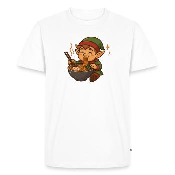 Elf with noodles ramen kawaii elf - Men's Premium Organic T-Shirt - white - Front - Nico (187cm)