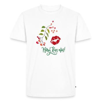 Merry Kiss-mas Christmas - Men's Premium Organic T-Shirt - white - Front - Nico (187cm)