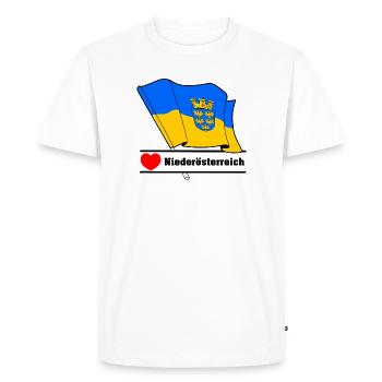 Drapeau de Basse-Autriche avec cœur - T-shirt Premium bio Homme - blanc - Devant - Nico (187cm)