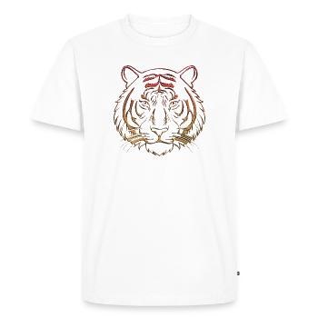 Orange chromé chrome tigre métallique - T-shirt Premium bio Homme - blanc - Devant - Nico (187cm)