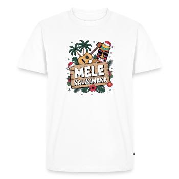 Noël Mele Kalikimaka Hawaii - T-shirt Premium bio Homme - blanc - Devant - Nico (187cm)