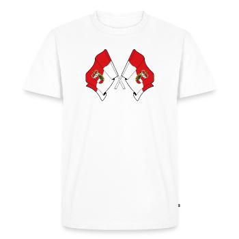 Drapeaux croisés de Salzbourg - T-shirt Premium bio Homme - blanc - Devant - Nico (187cm)